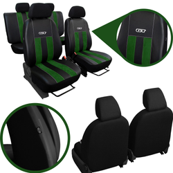 Set huse auto GT Pok-Ter din alcantara si piele ecologica, Verde