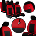 Set huse auto Road Pok-Ter din piele ecologica Negru/Rosu