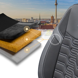 Huse auto Berlin din piele, ergonomice, set complet