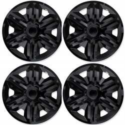  Set 4 capace jante quad bicolor 16" negru-argintii 