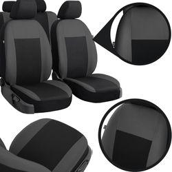 Huse pentru scaune auto Pok-Ter Drive din material, de culoare gri