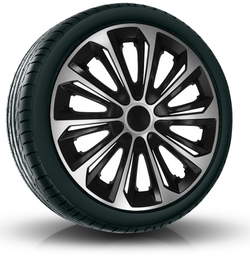  Set 4 capace jante Strong Duocolor 14" negru-argintii 