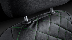 Set Huse Auto Universale din 9 Piese, Piele Ecologica, Model Perfect Line, Culoare Verde, Compatibile cu Scaune cu Airbag