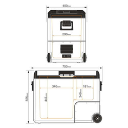 Lada frigorifica auto profesionala cu compresor Yolco TCX60 Sand 63L 12V 24V 240V
