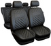 Set Huse Auto Universale din 9 Piese, Piele Ecologica, Model Perfect Line, Culoare Bej, Compatibile cu Scaune cu Airbag