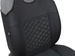 Set Huse Auto Universale din 9 Piese, Material Piquat, Culoare Negru cu Gri, Compatibile cu Scaune cu Airbag