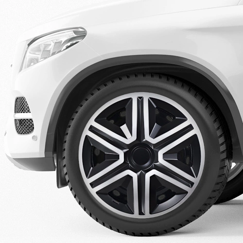  Set 4 capace jante Action doublecolor 14" negru-argintii 