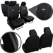 Set huse auto GT Pok-Ter din alcantara si piele ecologica, Negru