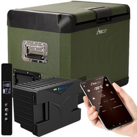Yolco GCX47 Frigider de voiaj verde cu compresor 47L 12V 24V 240V + baterie modulara Yolco 15600 mAh