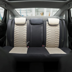 Huse auto Paris, din piele, ergonomice, set complet – bej