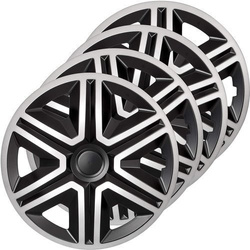  Set 4 capace jante Action doublecolor 14" negru-argintii 