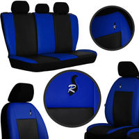 Set huse auto Road Pok-Ter din piele ecologica Negru/Albastru