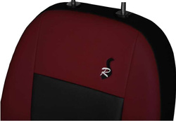 Set huse auto Road Pok-Ter din piele ecologica Negru/Carmin