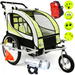 Remorca de biciclete cu amortizor 2 persoane +JOGGER verde + gratuit