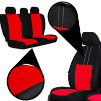 Set huse Scaune Auto Universale, Ekonomic, Negru/ Rosu, 9 buc