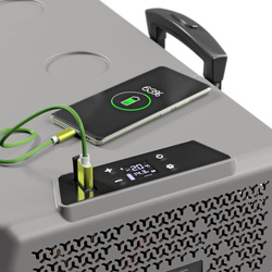Lada frigorifica auto profesionala USB bluetooth 5.0 Yolco BCX40 GREY 39L 12V 24V 100-230V + baterie modulară + cuburi de gheață gratuite