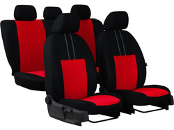 Set huse Scaune Auto Universale, Ekonomic, Negru/ Rosu, 9 buc 