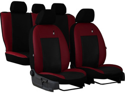 Set huse auto Road Pok-Ter din piele ecologica Negru/Carmin