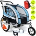 Remorca de biciclete cu amortizor 2 persoane +JOGGER albastru + gratuit