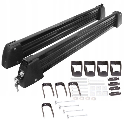 Suport ski auto pentru schiuri, Amos, cu prindere pe bare transversale pentru 5 perechi de schiuri 