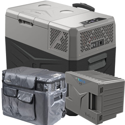 Frigider portabil de voiaj auto cu compresor Yolco BCX40 GREY 39L + baterie modulara + scut termic