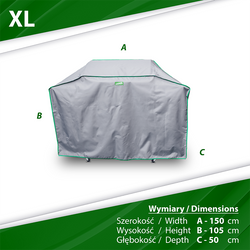 Husa de protectie pentru gratar XL 150x50x105 cm