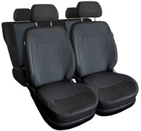 Set Huse Auto Universale din 9 Piese, Tapitate, Model Auto-Dekor Royal, Culoare Gri, Compatibile cu Scaune cu Airbag