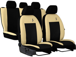 Set huse auto Road Pok-Ter din piele ecologica Negru/Bej