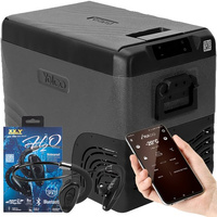 Frigider portabil de voiaj auto cu compresor Yolco KX40 Carbon 34L + căști wireless impermeabile