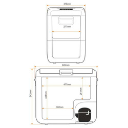 Frigider portabil de voiaj auto cu compresor Yolco NX50 Green 47L 12V 24V 240V