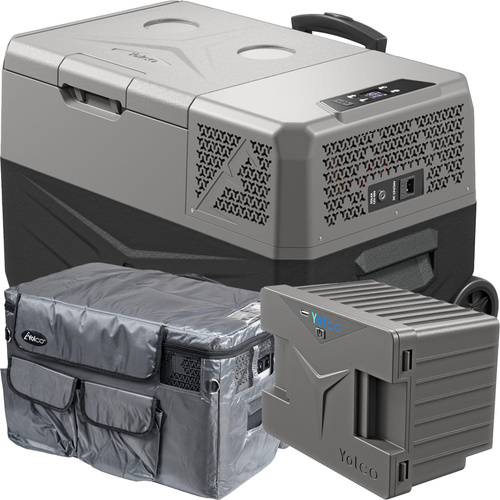 Lada frigorifica auto profesionala cu compresor Yolco BCX30 GREY 28L + baterie modulara + scut termic