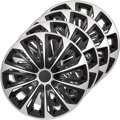  Set 4 capace jante Strong Duocolor 14" negru-argintii 