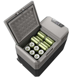 Frigider portabil de voiaj auto cu compresor Yolco BCX40 GREY 39L + baterie modulara + scut termic
