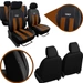 Set huse auto GT Pok-Ter din alcantara si piele ecologica, Maro