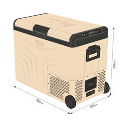 Lada frigorifica auto profesionala cu compresor Yolco TCX60 SAND 63L 12V 240V + baterie modulara