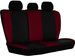 Set huse auto Road Pok-Ter din piele ecologica Negru/Carmin