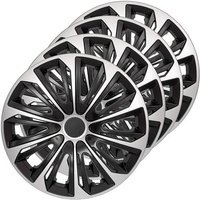  Set 4 capace jante Strong Duocolor 15" negru-argintii 