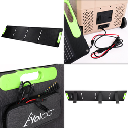 Lada frigorifica auto profesionala cu compresor Yolco TCX60 SAND 63L + baterie modulara + panou solar 200W