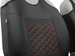 Set Huse Auto Universale din 9 Piese, Material Piquat, Culoare Negru cu Rosu, Compatibile cu Scaune cu Airbag