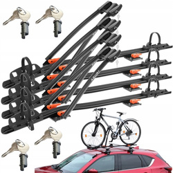 4x Suport biciclete Aguri Acuda 3 cu prindere pe bare transversale, Negru