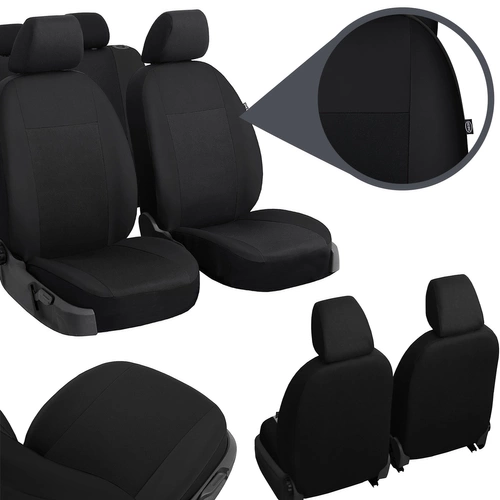 Huse pentru scaune auto Pok-Ter Drive din material, de culoare negru