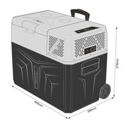Frigider portabil de voiaj auto cu compresor Yolco BCX40 GREY 39L + baterie modulara + scut termic