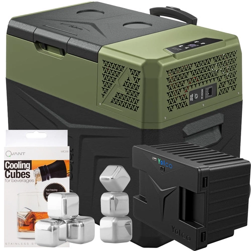 Lada frigorifica auto profesionala USB bluetooth 5.0 Yolco BCX40 GREEN 39L 12V 24V 100-230V + baterie modulară + cuburi de gheață