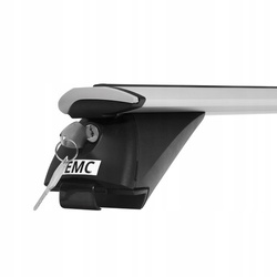 Set bare transversale portbagaj AZILO EMC Expert 120, sine integrate, pe bare longitudinale, cu antifurt, culoare argintie