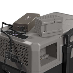 Frigider portabil de voiaj auto cu compresor Yolco BCX40 GREY 39L + baterie modulara + scut termic