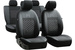 Set Huse Auto din 9 Piese, Universale, Piele Ecologica, Groase, Captusite, cu Broderie POK-TER, Culoare Negru