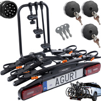 Aguri Active Bike PRO 3 Black suport biciclete pe carlig pentru transportul a 3 biciclete