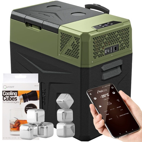 Frigider turistic cu compresor  USB bluetooth 5.0 Yolco BCX50 GREEN 47L 12V 24V 100-230V