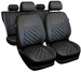 Set Huse Auto Universale din 9 Piese, Piele Ecologica, Model Perfect Line, Culoare Argintiu, Compatibile cu Scaune cu Airbag