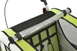 Remorca de biciclete cu amortizor 2 persoane +JOGGER verde + gratuit